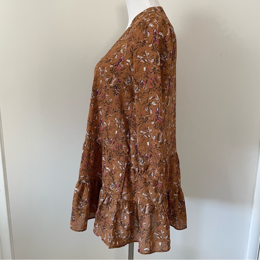 Melloday Floral Boho Brown Women's Short Dress Size Medium - Picture 8 of 15